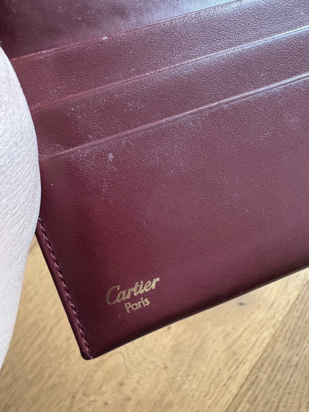 Cartier “Must De Cartier” Burgundy Calfskin Card Holder - GUC+ - Vintage Y2K - Picture 4 of 11